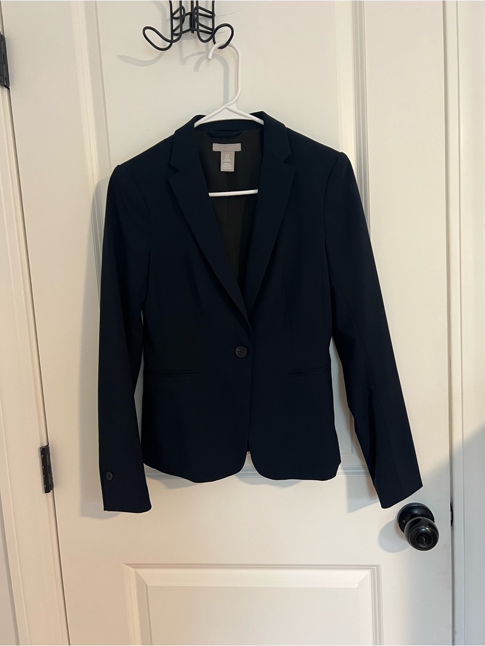H&M Dark Navy Single-Button Tailored Blazer